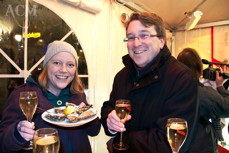 Oysters and Champagne in Grand Place