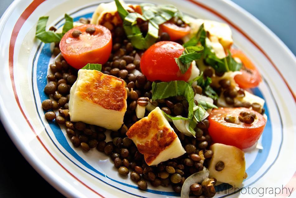 Puy Lentils with Grilled Halloumi Cheese Puy Lentils with Grilled Halloumi Cheese