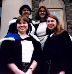 University Graduation Me and Megan in the front, in the back Tez and LeeAnn, who you will meet later, graduating from King's College in Halifax