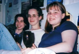 Marilla and Megan Left to Right: Moi, Marilla and Megan. I assure you, it's juice in those glasses.