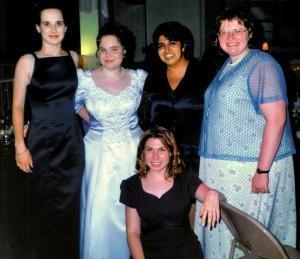 Megan's Wedding Megan's Wedding: Marilla, Megan, Tez our friend Christina and Me in the front.