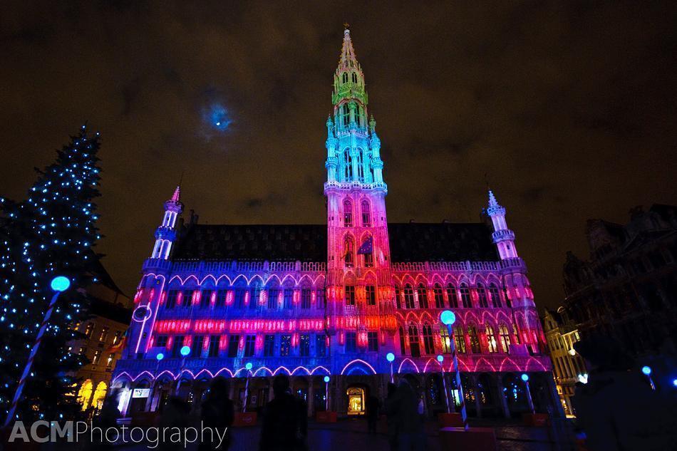 The Electrabel Nights Lightshow in Grand Place The Electrabel Nights Lightshow in Grand Place