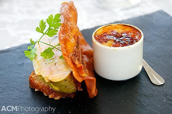 Foie gras with crispy bacon and crème brûlée Foie gras with crispy bacon and crème brûlée