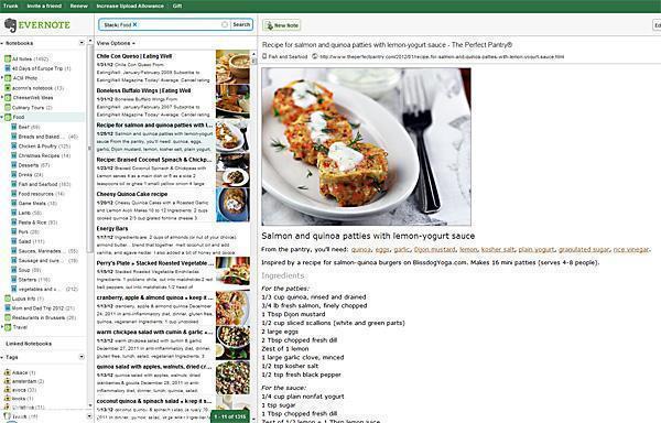 Evernote for Recipes evernote2 Evernote Organization for Cooks and Travellers