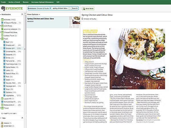Evernote for Recipes evernote3 Evernote Organization for Cooks and Travellers