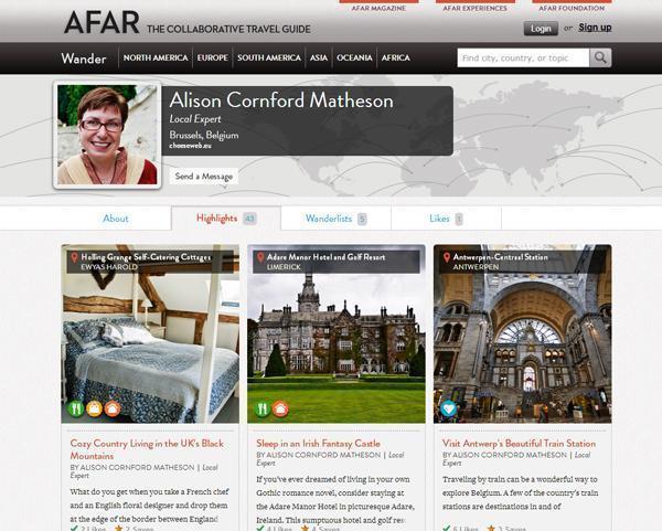 Your friendly Local Expert for Brussels, Belgium AFAR 3 Travel Planning with AFAR Wanderlists