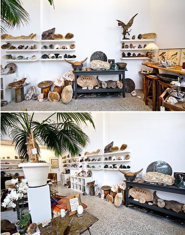 Along with fossils and crystals there are also beautiful furniture pieces.