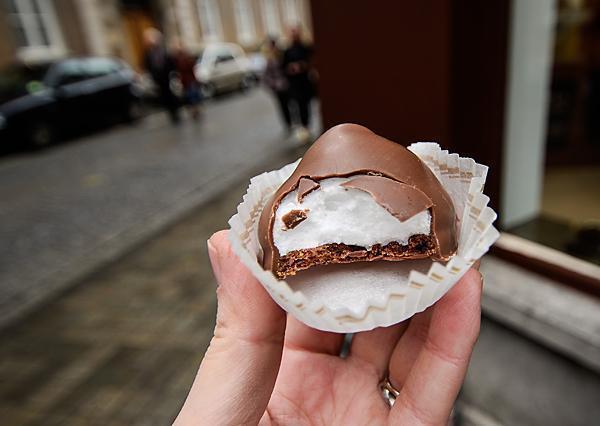 Chocolate covered marshmallow