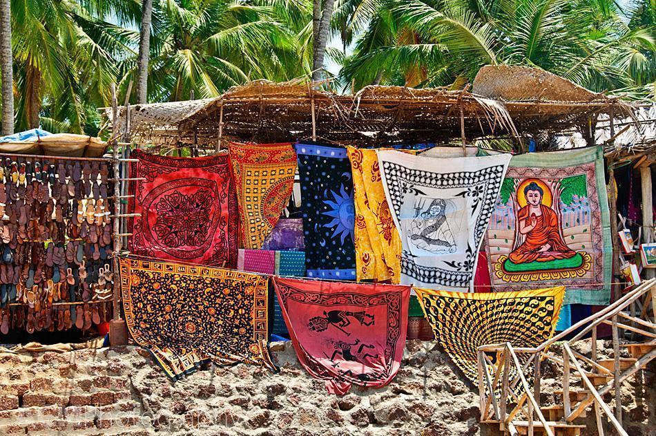 Colours of the tourist market by Anjuna Beach, Goa