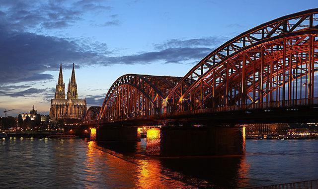 Hohenzollernbrücke with Cologne Cathedral in the background