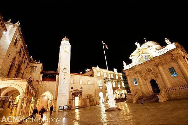 Church of St. Blaise, and Dubrovnik's Clock Tower on Luza Square
