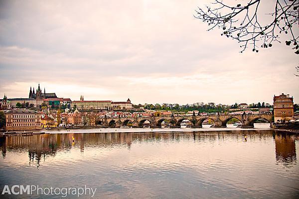 Prague Castle and the Charles Bridge as seen from the Vltava