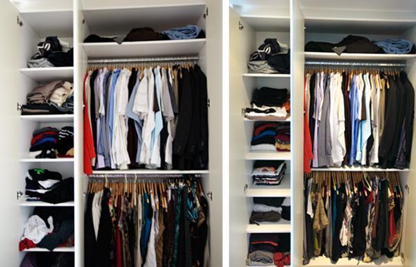 Closet before and after