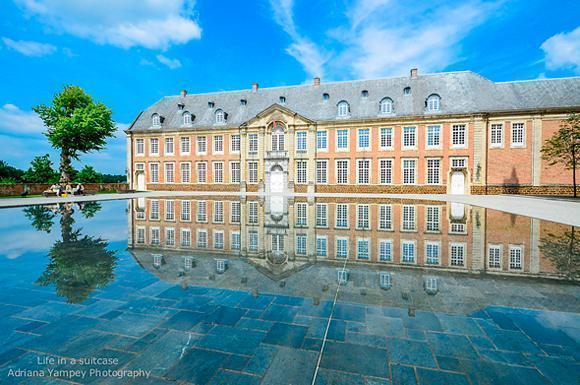 The reflecting pool at Averbode Abbey, in Flanders