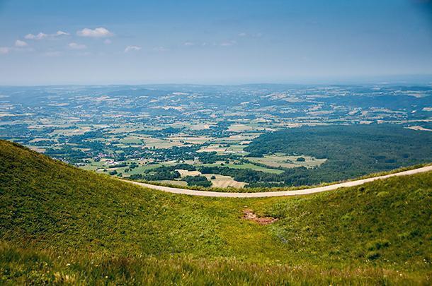Trails around Puy de Dome offer 360 degree views of Auvergne