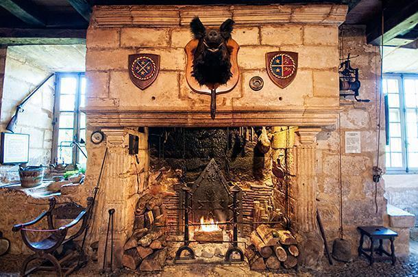 The huge fireplace was the main heat source for the entire chateau