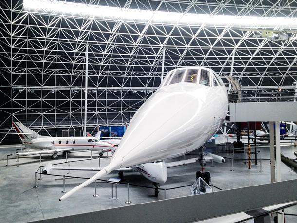 Looking at the front end of the second Concorde in the Aeroscopia Museum's collection