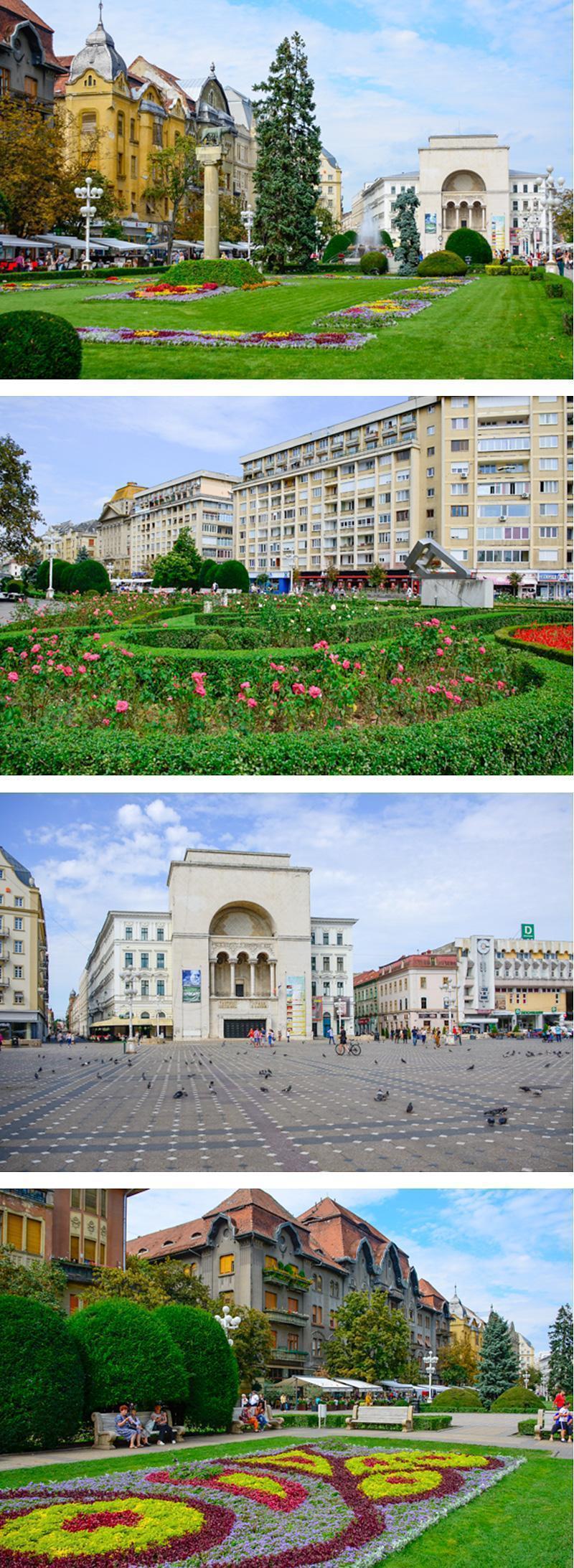 Colourful Victory Square in Timisoara
