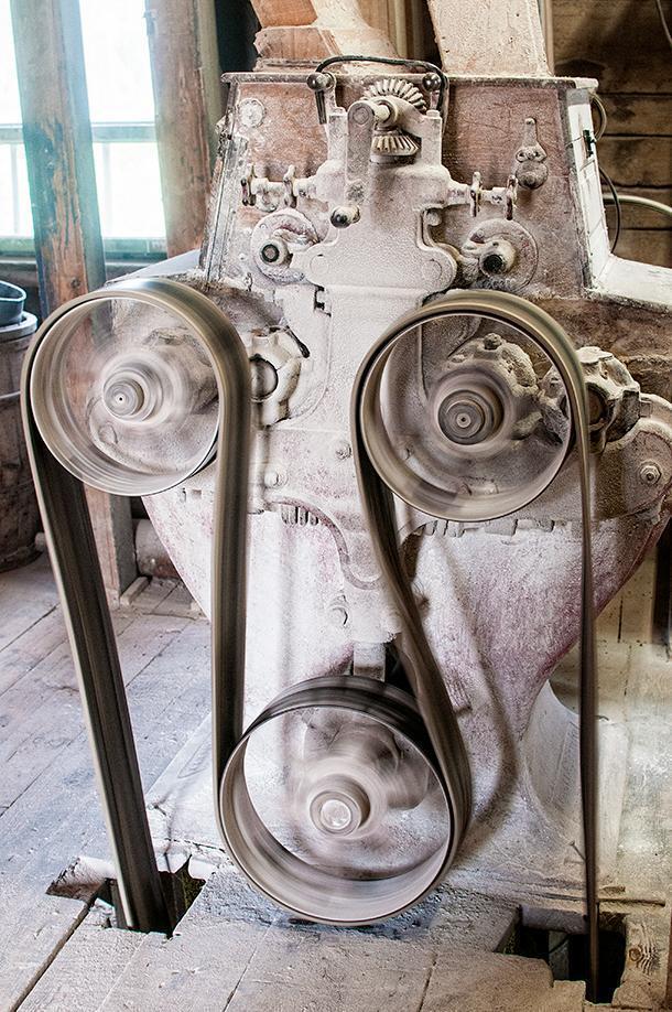 One ancient tractor runs the whole buckwheat mill.