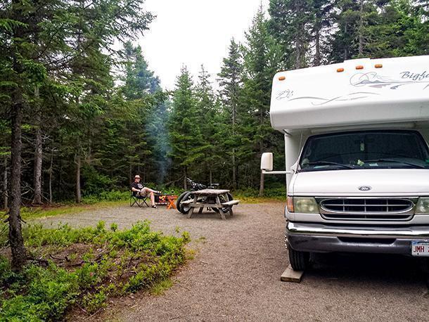 Our spacious lot at Kouchibouguac South Campground