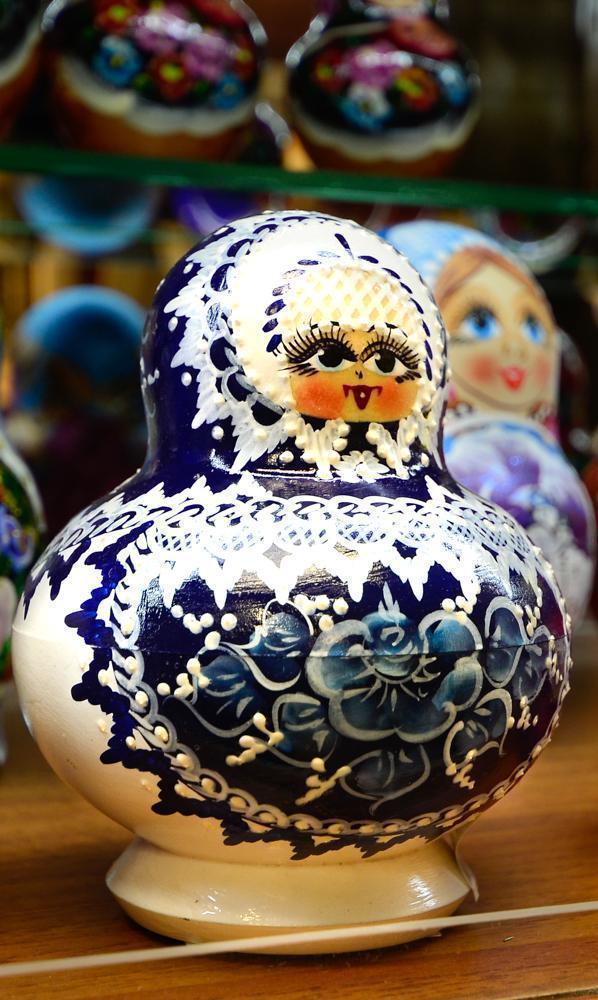 Matryoshka dolls are sold in many stores in Tallinn's Old Town