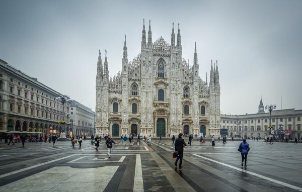 The Cathedral Church of Milan, Italy, better known as the Duomo