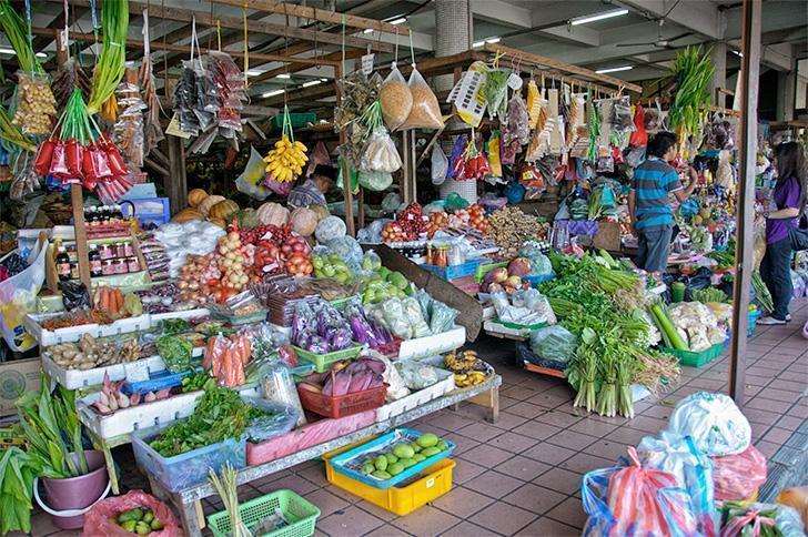 The stunning produce market in Kota Kinabalu on Malaysian Borneo.