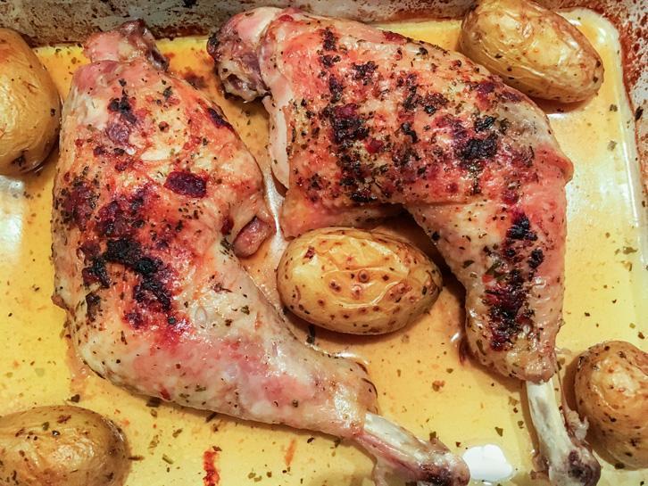 Baked chicken and potatoes with local ingredients from Efarmz