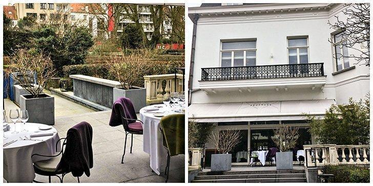 Restaurant Brugmann’s terrace overlooking the Abbe Froidure park in Brussels, Belgium
