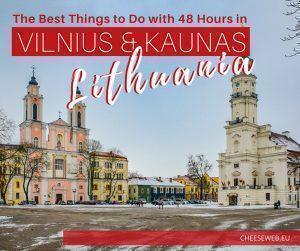 Adi shares a 48-hour itinerary covering the best things to do in Kaunas and Vilnius Lithuania in winter as part of an epic trip to Baltic Europe.