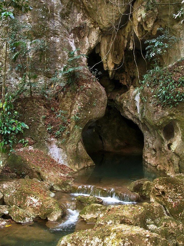 The entrance to the ATM Cave in Belize