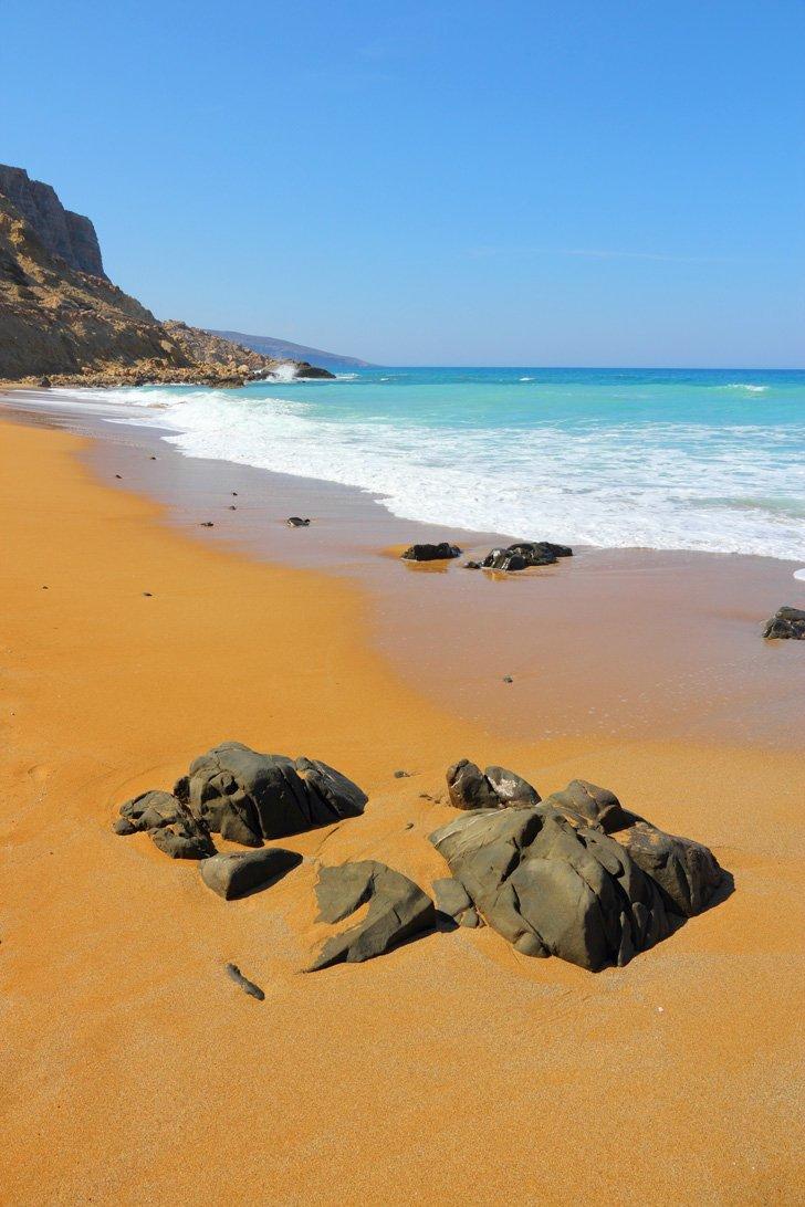 Don't miss Red Beach, one of the best beaches on Crete.
