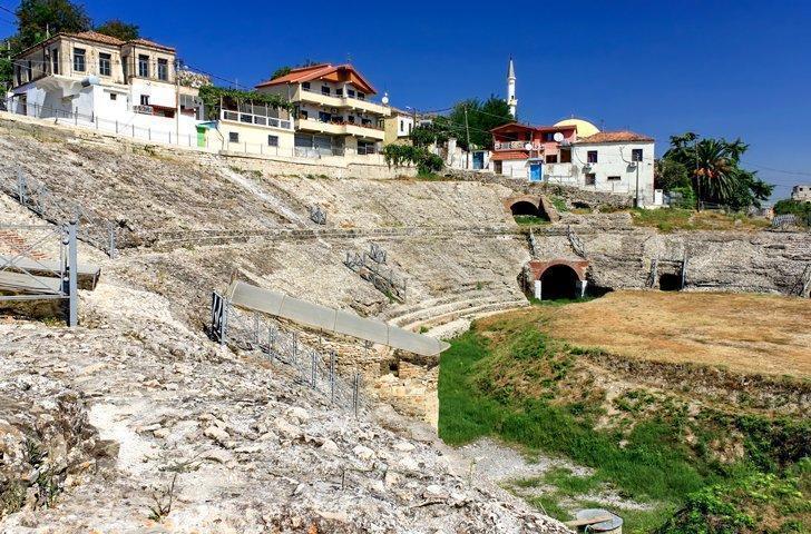 The Roman amphitheatre in Durres is one of the top things to see in Durres, Albania.