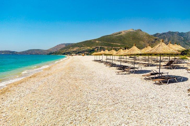 White sand and turquoise water - it's easy to see why Borsh is one of the best beaches in Albania.